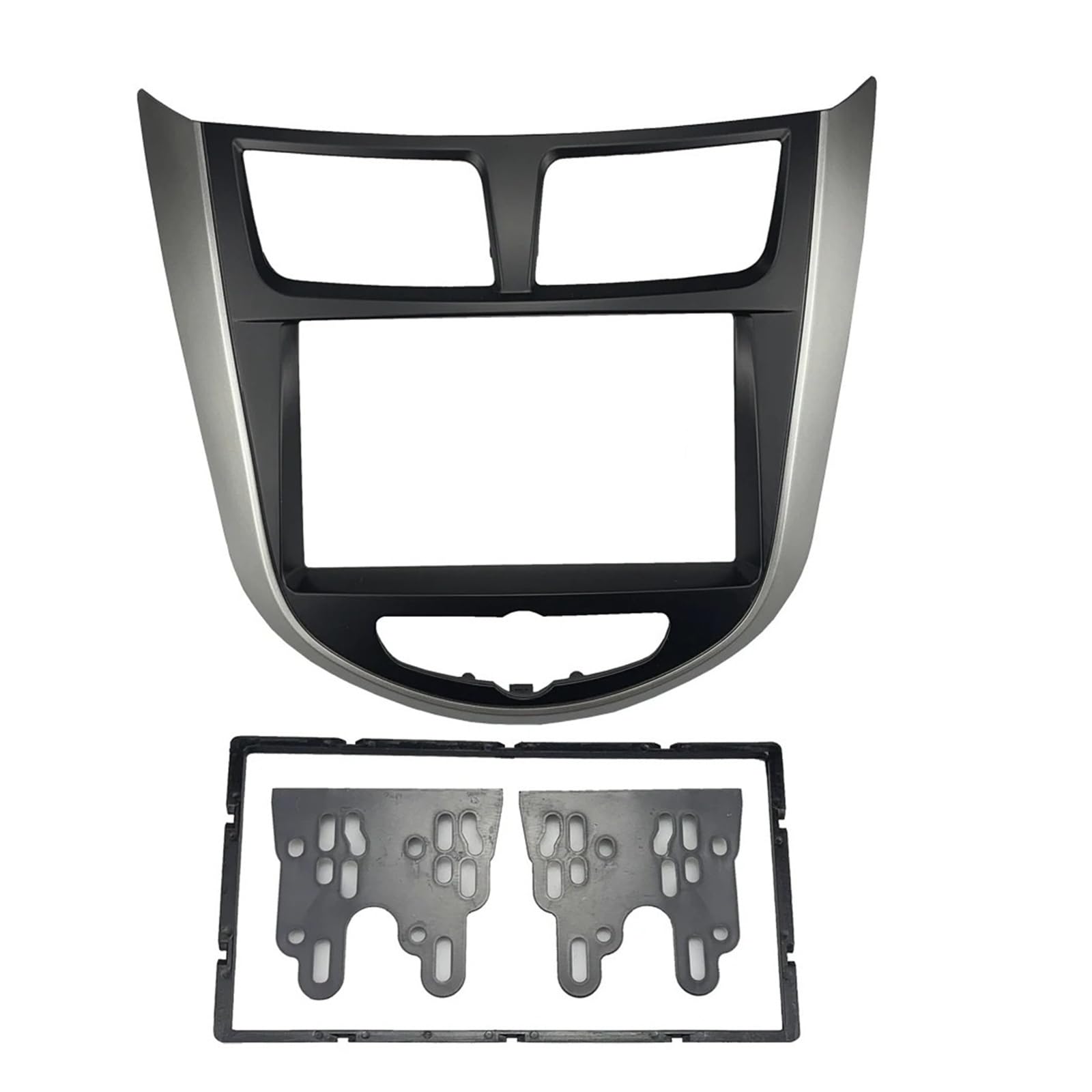 Mascherina Autoradio Cornice Stereo 7 Pollici 2Din per Hyundai I-25 per Accent per Solaris per Verna 2010 + Auto Cruscotto Cornice Radio Fascia MP5 Pannello Adattatore