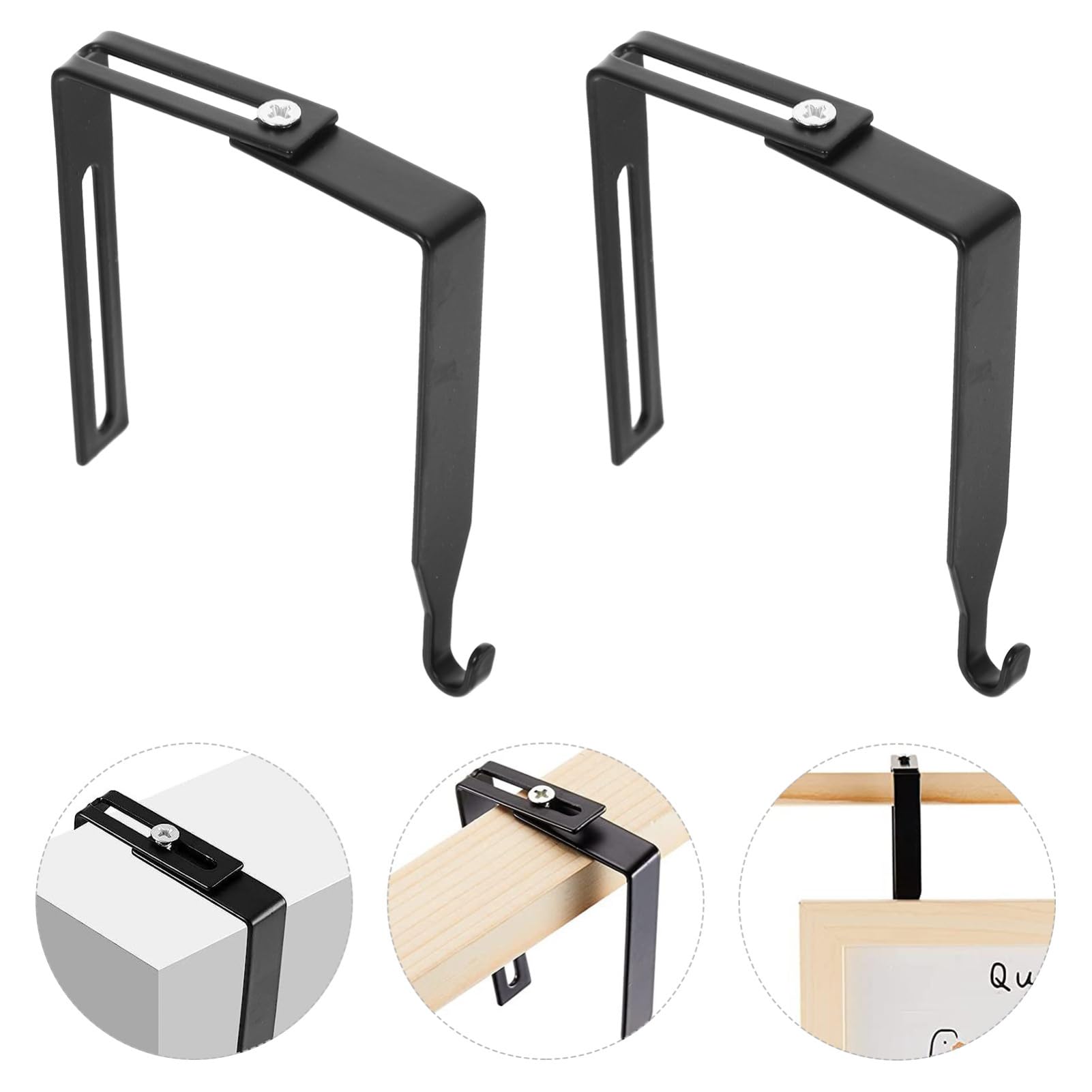 NUOBESTY 5 Ganchos Ajustables para Ropa y Perchas Divisorias, Hierro Resistente Diseño Simple, Tamaño Adaptable para Puertas y Gabinetes, Organizador Práctico para Sombreros y Bolsos Hogar