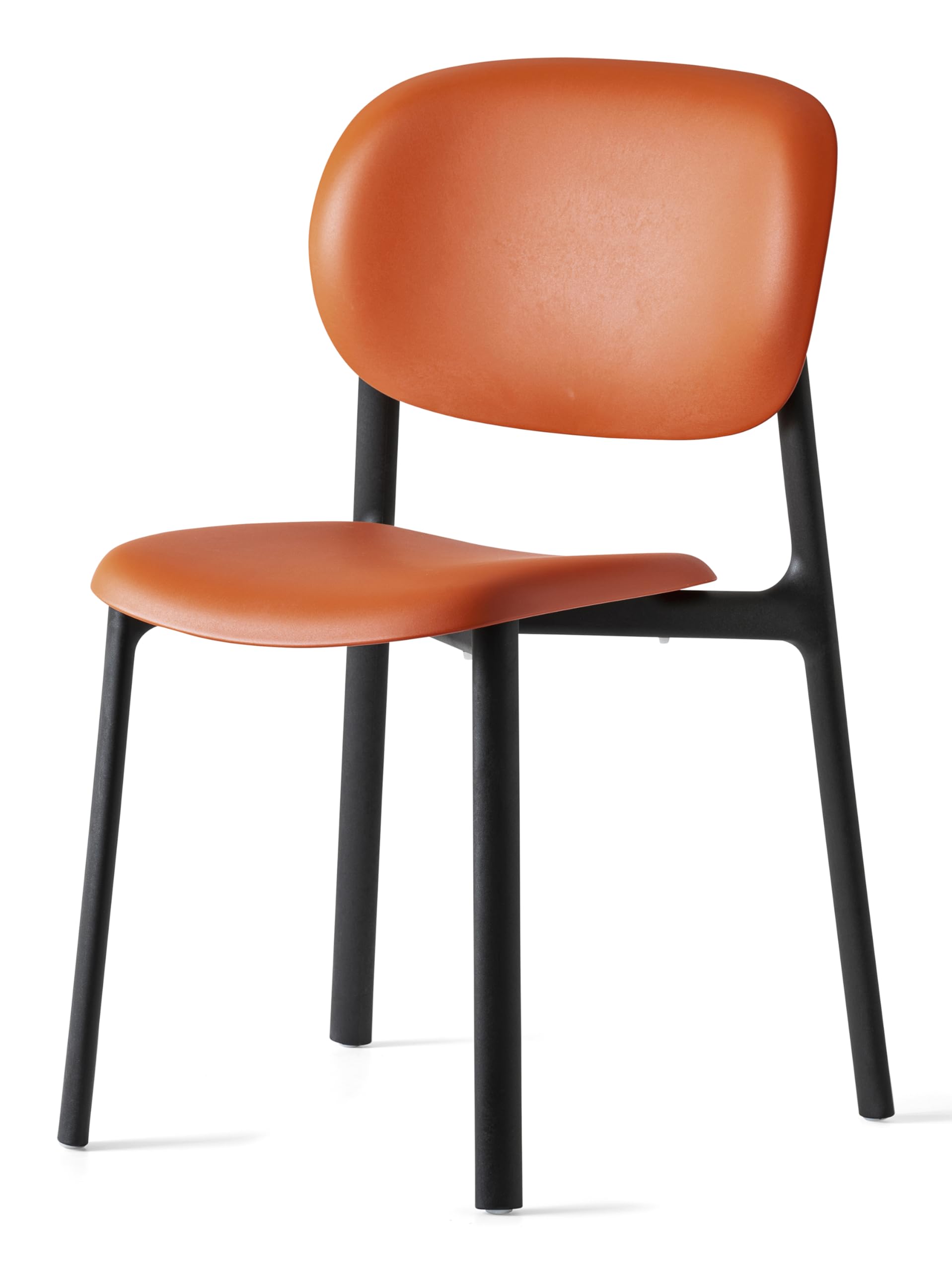 Chaise polypropylène recyclé Connubia Zero noire mate et assise safran pour salon