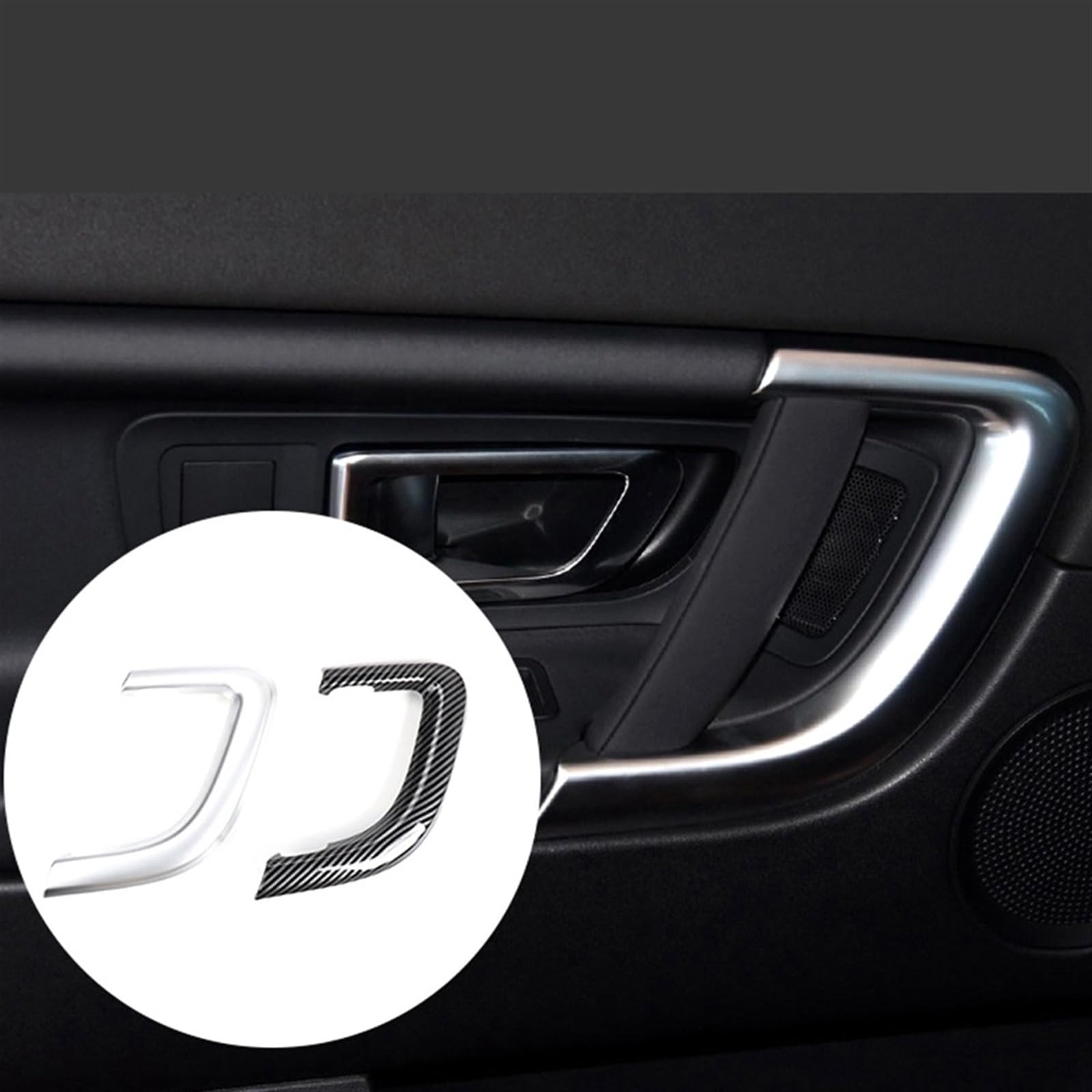 Dla Land For Rover dla Discovery 2015-2019 Włókno węglowe Wewnętrzne Drzwi Drzwi Uchwyt Pull Trim Rama Wystrój Wnętrze Samochodu Akcesoria do wnętrz
