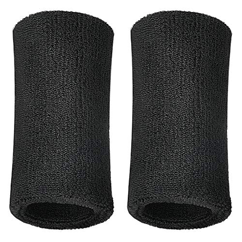 WILLBOND 6 Inch Wrist Sweat Bands for Men Women Tennis Elastic Athletic Long Sweatband Wrist Absorbent for Basketball Tennis Running Outdoor Activity - Image 5