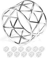 URWOOW 12 Pack Silver Napkin Rings Holders - Hollow Elegant Alloy Design for Weddings, Christmas, Dinner Parties