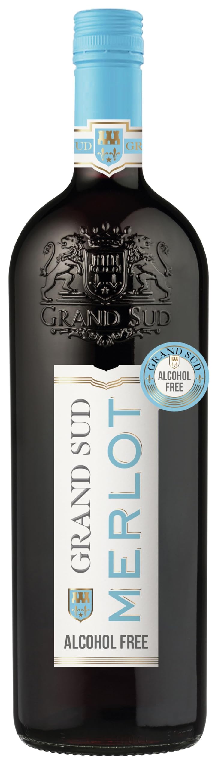 Grand Sud - Vin Rouge désalcoolisé, Merlot sans alcool (6 x 1 L)
