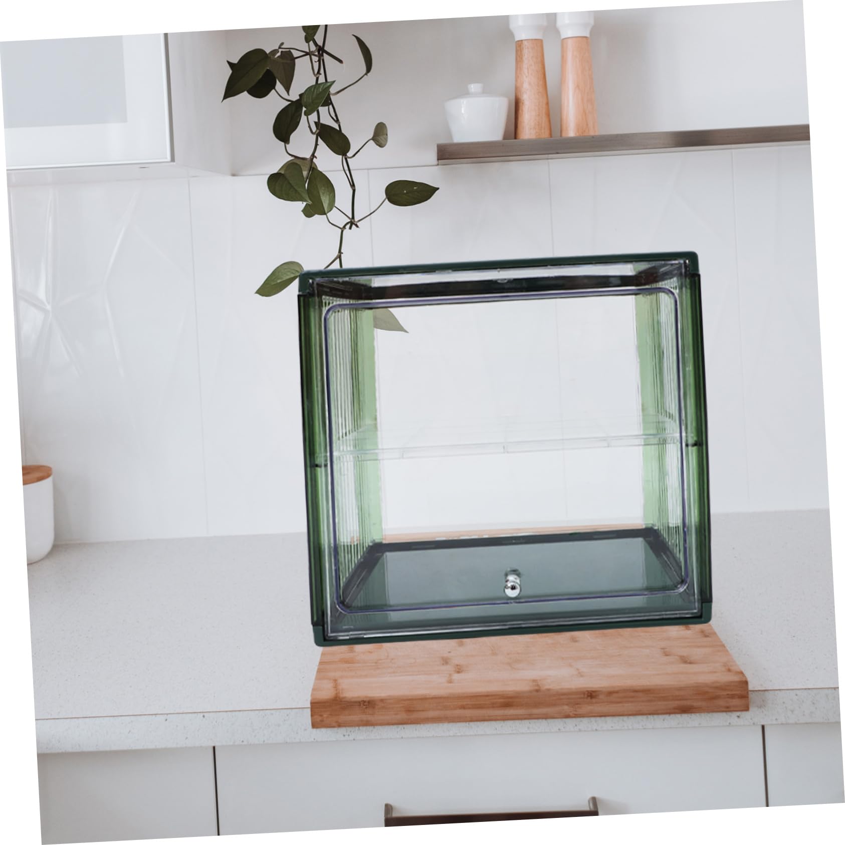 Contenedor para Almacenar Pan de Plástico Doble Capa Diseño Transparente y Gran Capacidad, Caja Apilable para Almacenamiento de Pan en Cocina o Hogar
