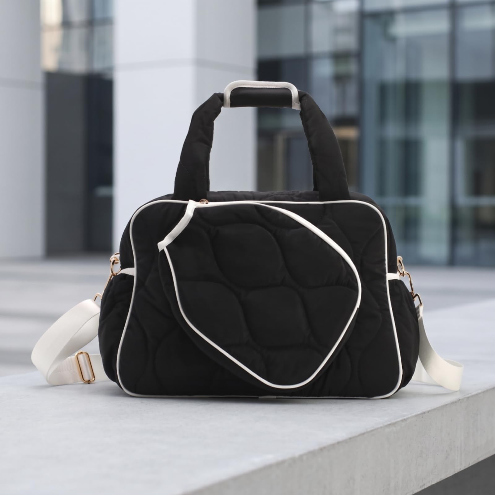 Borsa da Tennis Impermeabile Borsone | Trapuntata, Resistente All'acqua, Borsa con Ampio Scomparto, per Allenamento