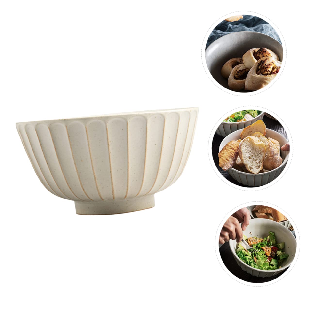 Cabilock 1 Cuenco De Cerámica Para Sopa Cuenco De Fideos De Estilo Japonés Para Vajilla De Cocina Mantiene Una Gran Capacidad Para Sopas Ensaladas Y Fideos