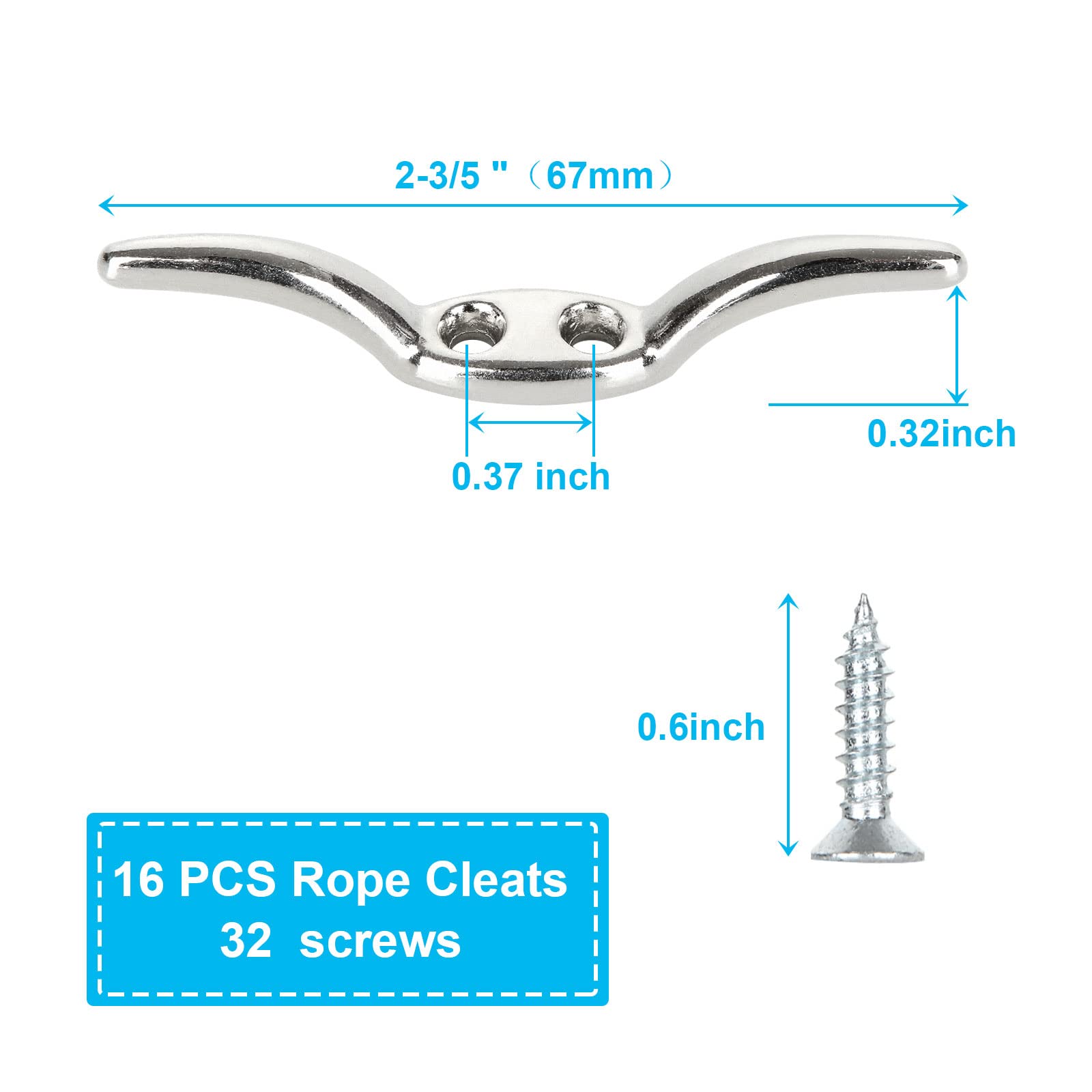 Stainless Steel Rope Cleats 6 Inch Marine Grade Boat Docking