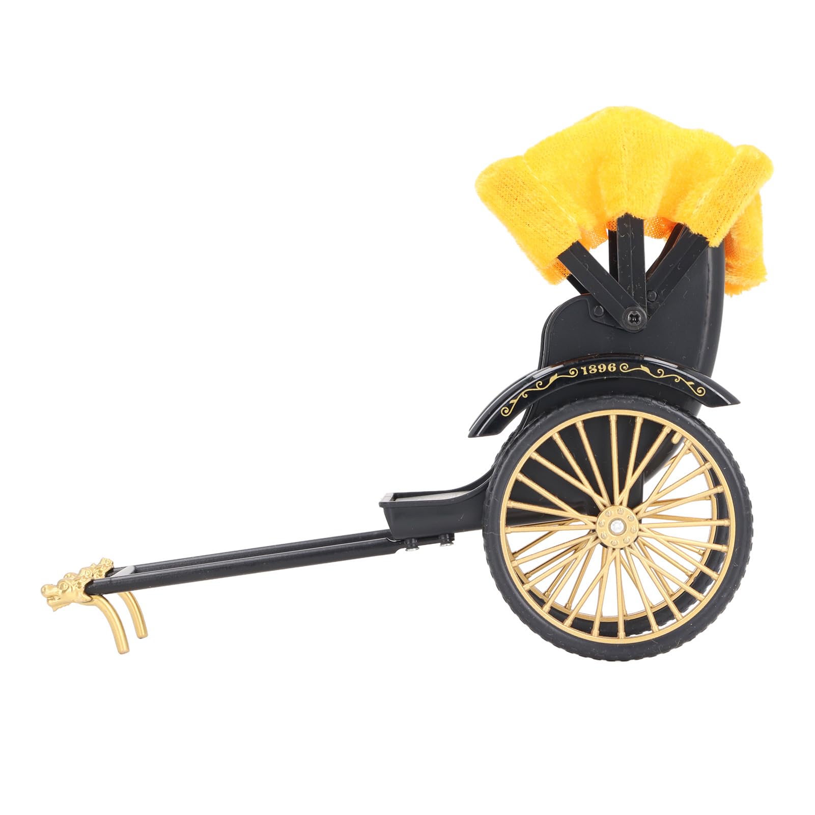 RIZGHWOY Collectible Craft Alloy Miniature Rickshaw Model, Decoration for Office and Home Display