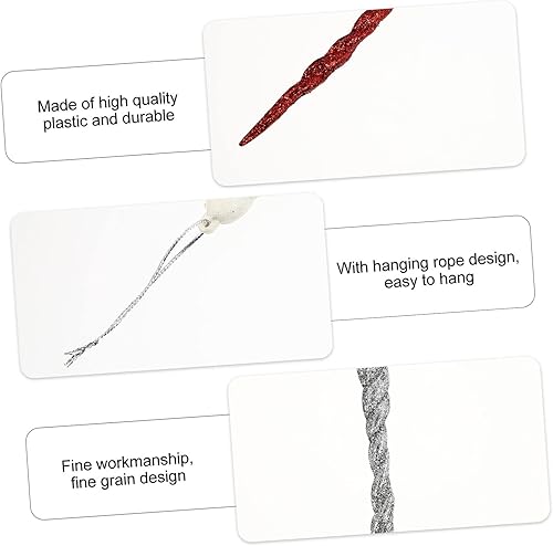 Miniatura 4 de Toyvian 1 juego de barra de hielo artificial Decoración de fiesta de Navidad Decoración de copo de nieve de cristal colgante de árbol de Navidad