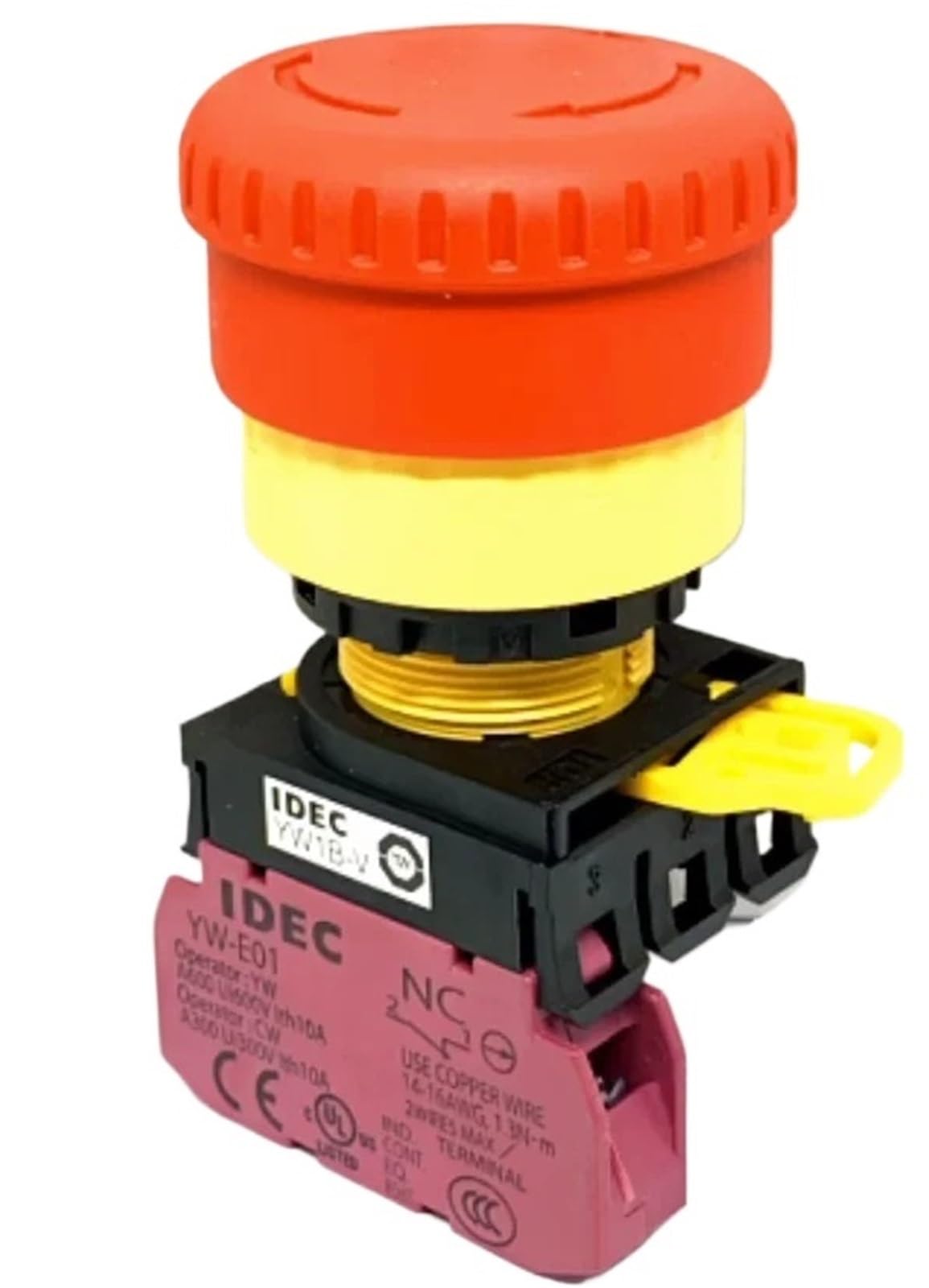 Interruptor pulsador YW1B-V4E01R pack de 5 piezas para control industrial