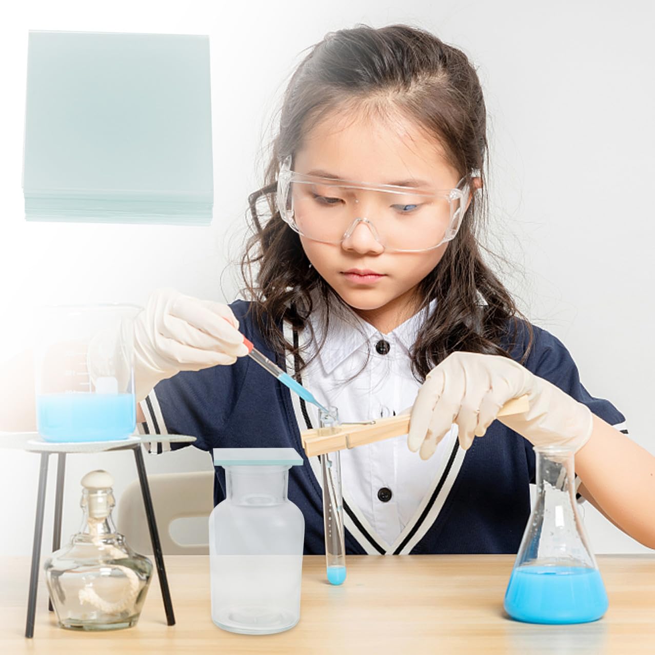 MAGICLULU Milchglasplatten Bruchsicher und Verschleißfest 15 Stück aus Synthetischem Material mit 60x60mm Größe für Experimente im Klassenzimmer und Schullabor
