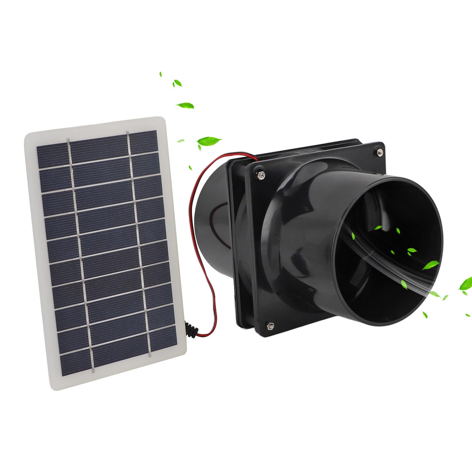 Kit Ventilateur Panneau Solaire 100mm Échappement 10W 12V Pour Serre Extérieur