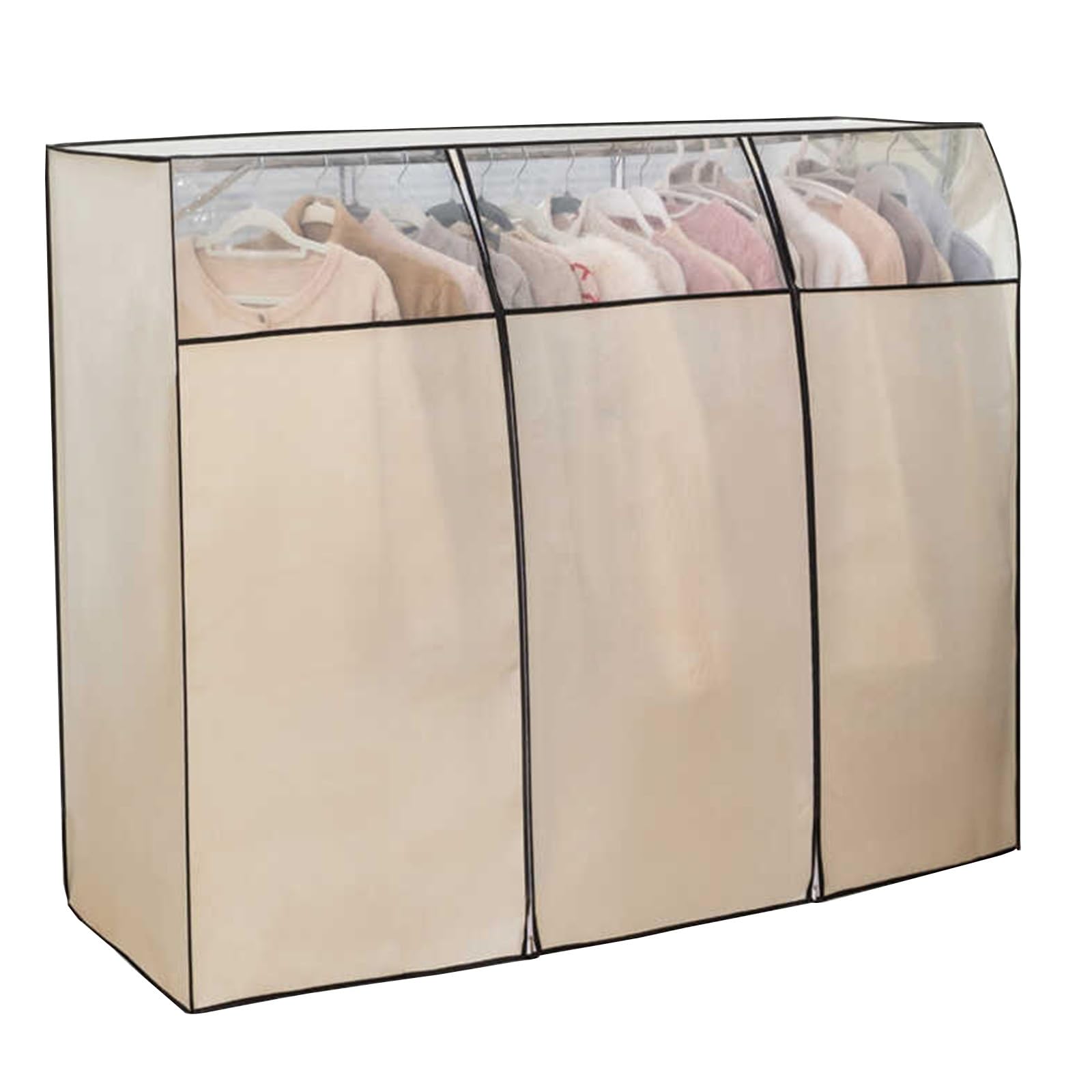 Fundas Ropa Armario de 120 CM de Alto, Funda Burro Ropa de Pie, de Tela no Tejida, Apta para Perchas Tipo X, Sin Barra(180x52x120cm/71x20x47in)