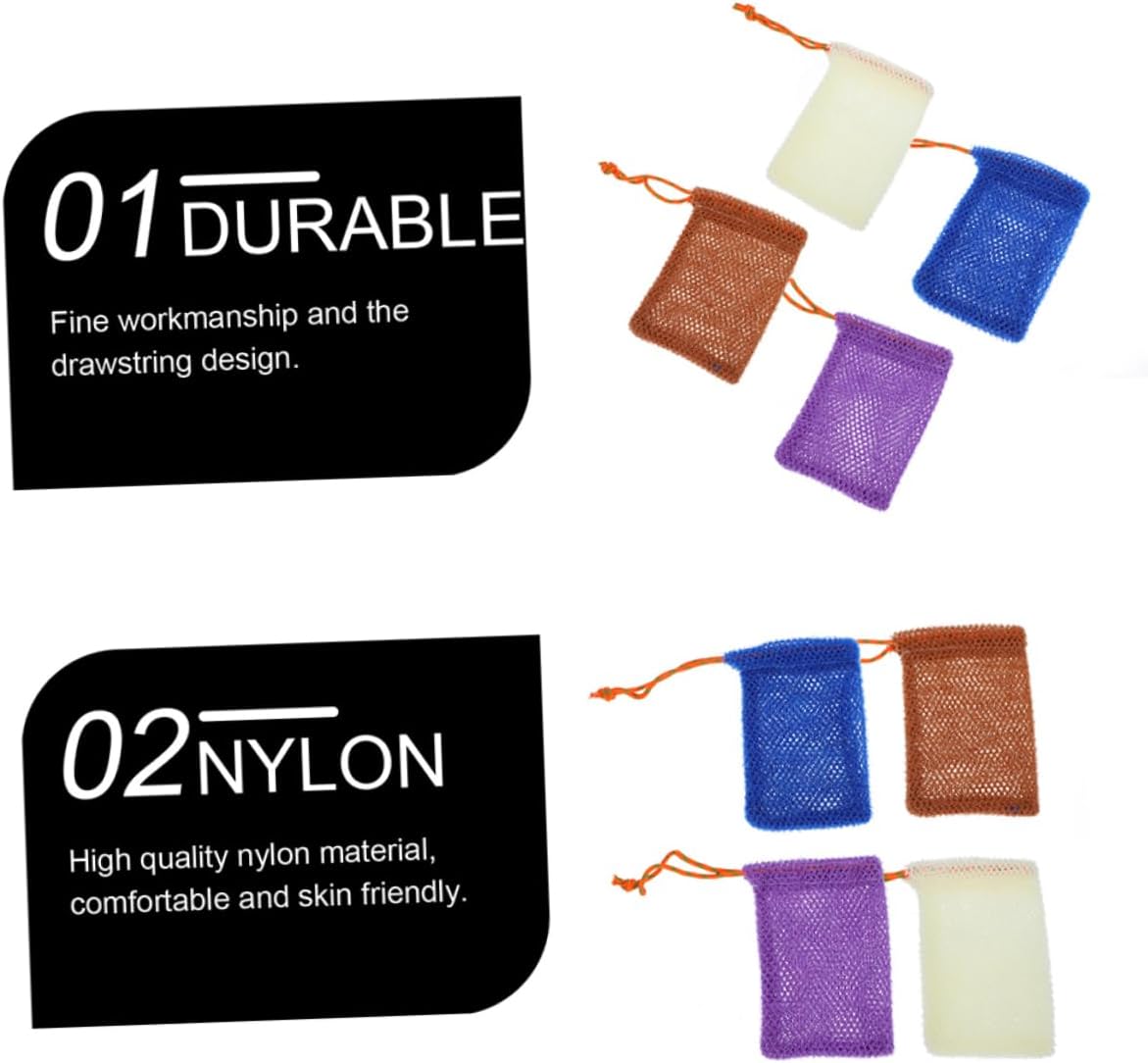 Gatuida 8pcs Bathroom Soap Bag Exfoliating Mesh Soap Net Pouch Face Cleaning Foaming Net Cleansing Foaming Portable for Family Friends