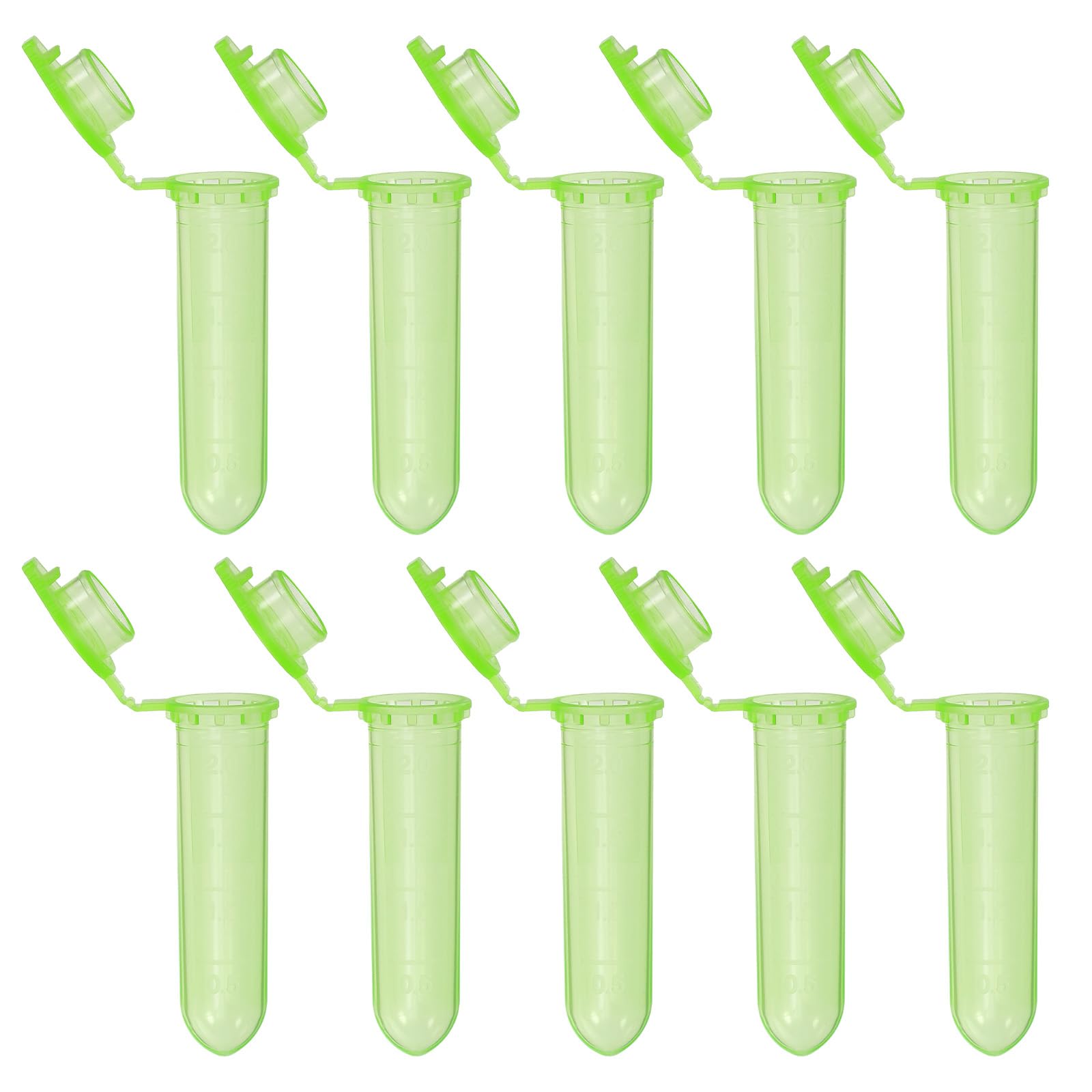 PATIKIL 2ML Plastic Centrifuge Tubes, 500 Pcs Round Bottom Centrifuge Tube with Snap Cap and Graduated Marks for Laboratory Sample, Green