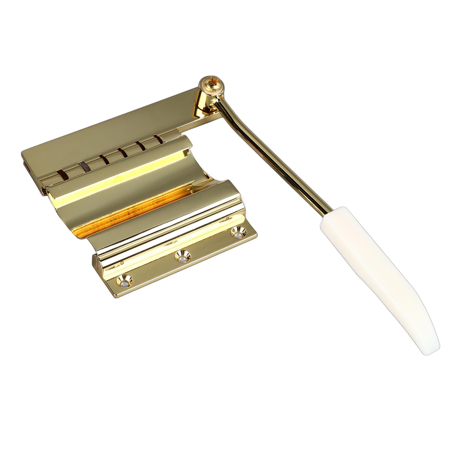 Fafeicy Gitara Elektryczna Treble Bridge Tremolo, Metalowy Zestaw Strun o Regulowanej Amplitudzie do SG, Idealny dla Muzyków (GOLD)
