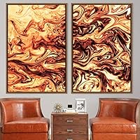2 Piece Framed Canvas Wall Art Organic Fluids Canvas Prints Home Artwork Decoration for Living Room,Bedroom - 16