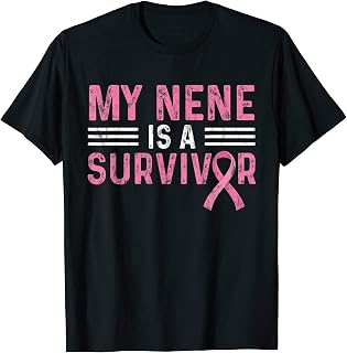 My Nene Is A Survivor Pink Ribbon Breast Cancer Awareness T-Shirt