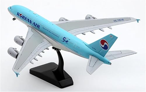 Miniatura 2 de Modelo de avión a escala 1400 para Korean Air Skyteam Airbus A380 Modelo de avión de aleación con soporte para exhibición para aviones Exquisito