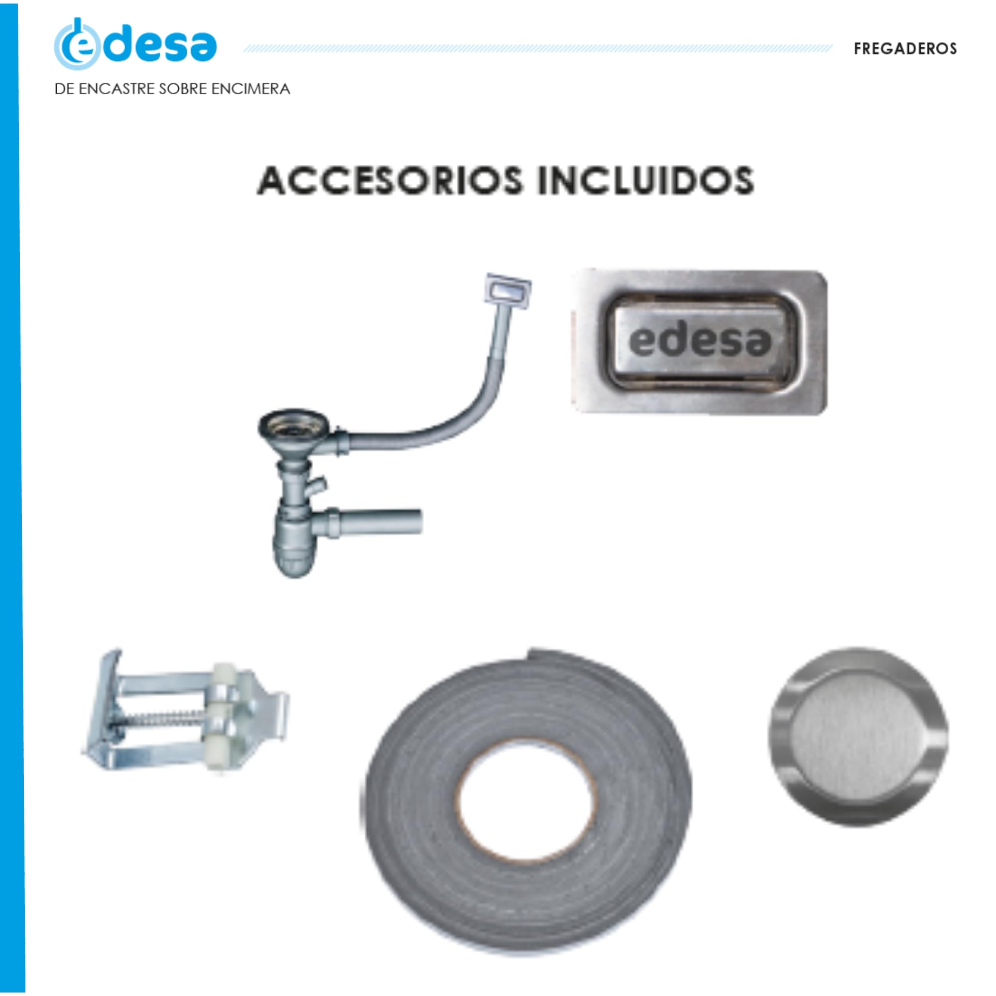 Edesa | Fregadero Bajo Encimera | Modelo MAKALU BE 50x40 1C R-10 | 1 Cubeta Cuadrada | Fregadero de Cocina 20 cm de Profundidad | Ancho de 60 cm | Acabado en Acero Inoxidable