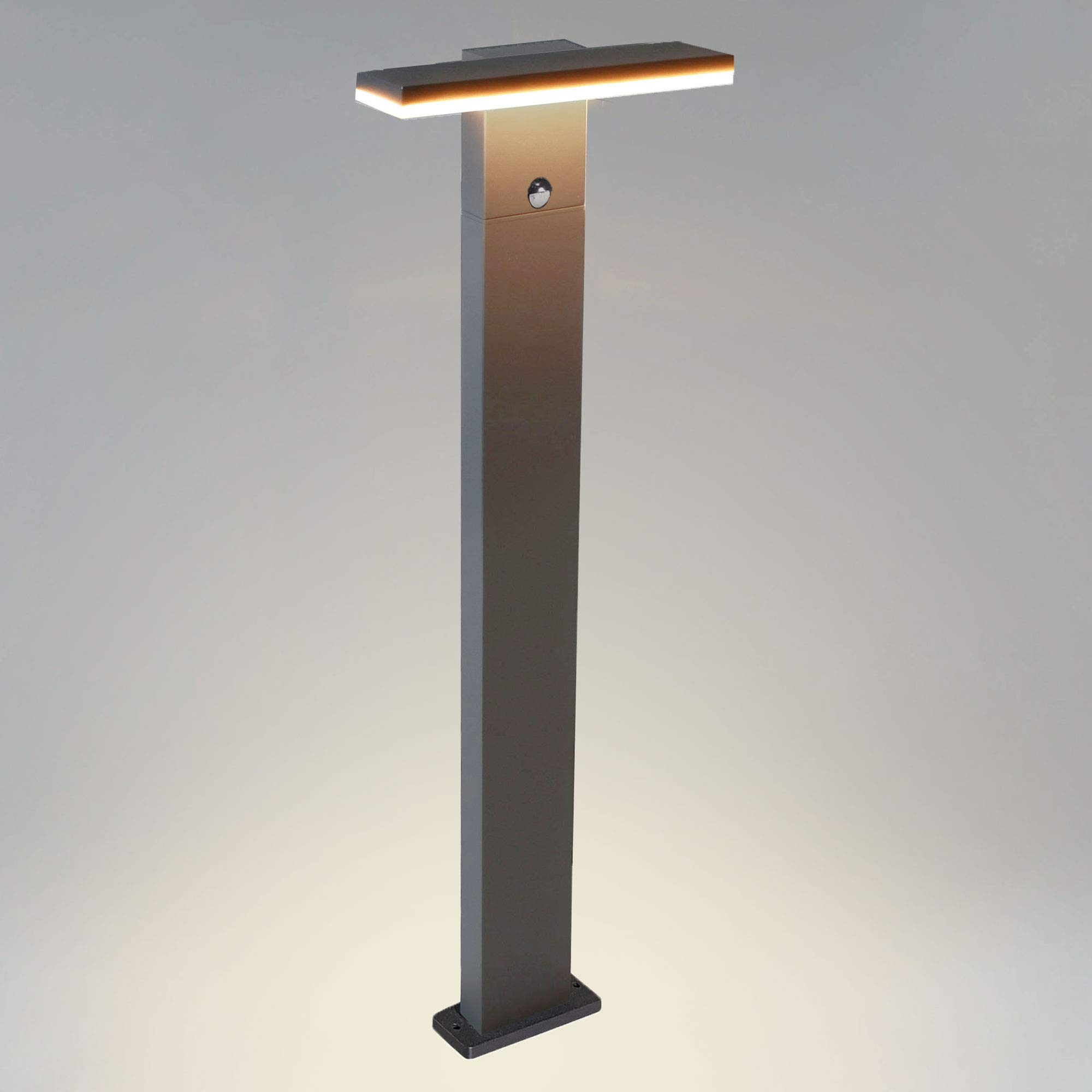 max K O M F O R T LED Standleuchte mit Bewegungsmelder Pollerleuchte Wegeleuchte 10W - 78cm hoch - warmweiß - Anthrazit 17504-800 (Pollerleuchte schwarz mit Bewegungsmelder)