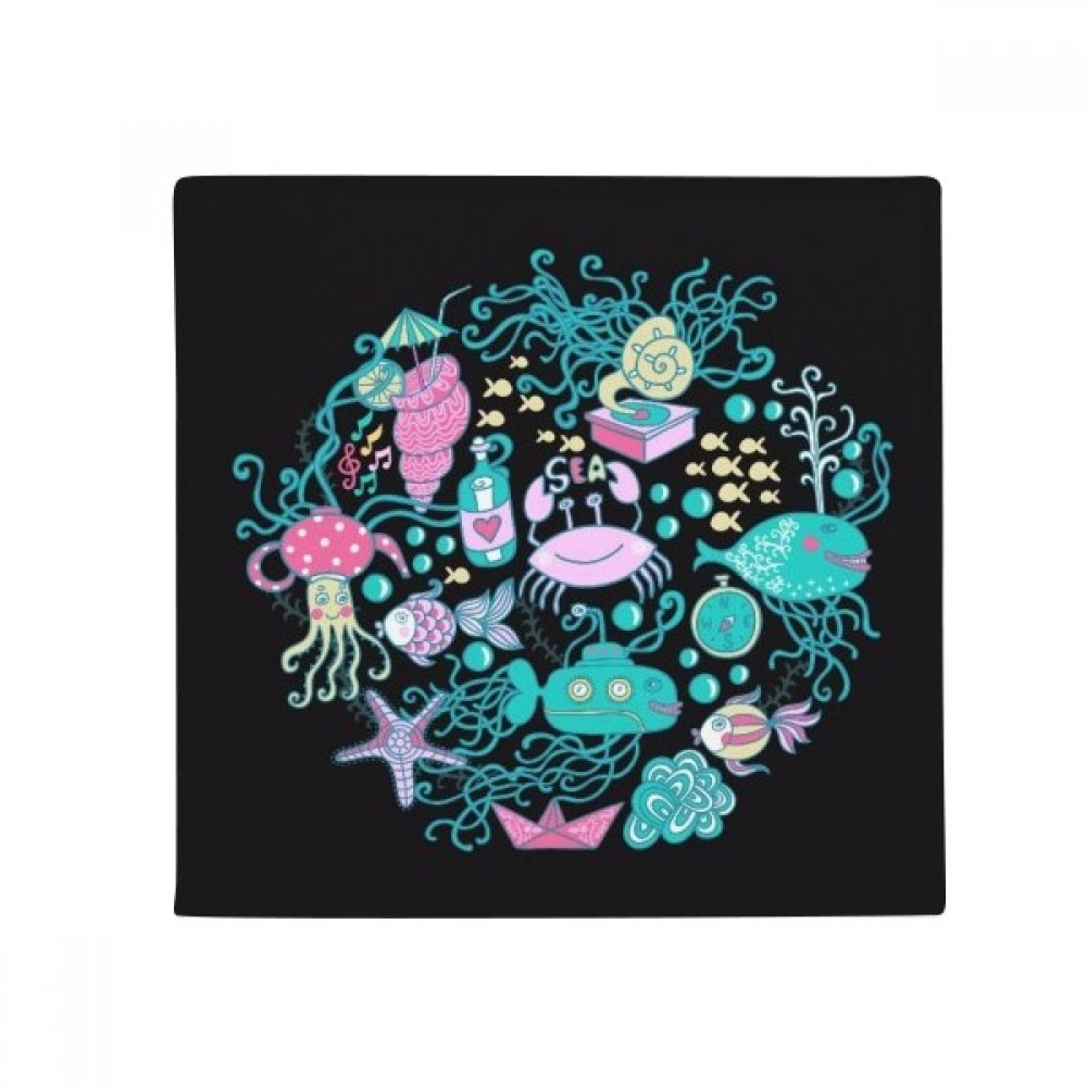 Tapis de sol pieuvre anti-slip de cuisine et tapis animaux rond 80cm multicolore