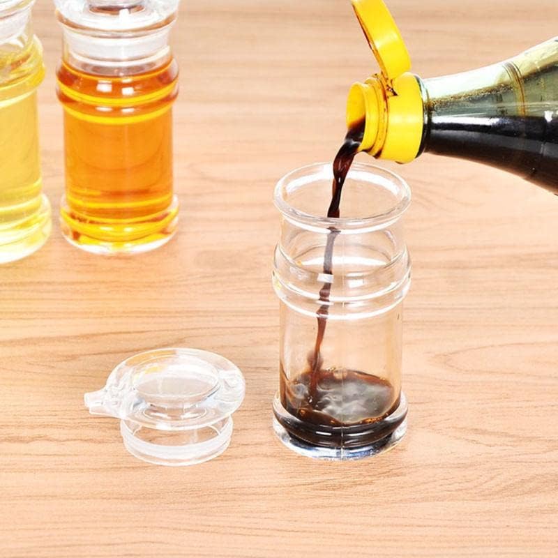 Image of Transparent Acrylic Dispenser with Silicone Seal for Oil, Vinegar, Soya Sauces, Small Oil Dispenser, Cooking Oil Dispenser (Approx. 200ml)