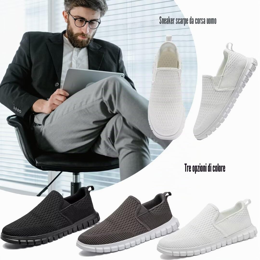 Oltyutc Mocassini da Uomo Slip on Sneaker Casual Scarpe da Running Corsa Scarpe Antinfortunistica Leggera Fitness Traspirante Camminata