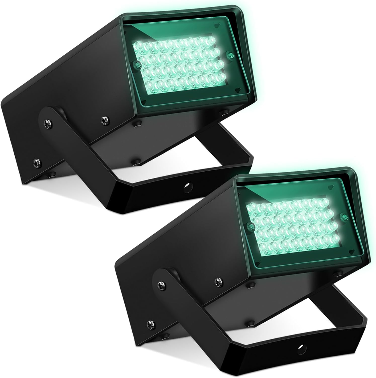 Treela 2 Pack Mini Strobe Lights, Bright LED Strobe Stage Light Adjustable Flash Speed Control Flashing Bulbs for Party Stage Club Disco Bar Decoration(Green,32 LED)