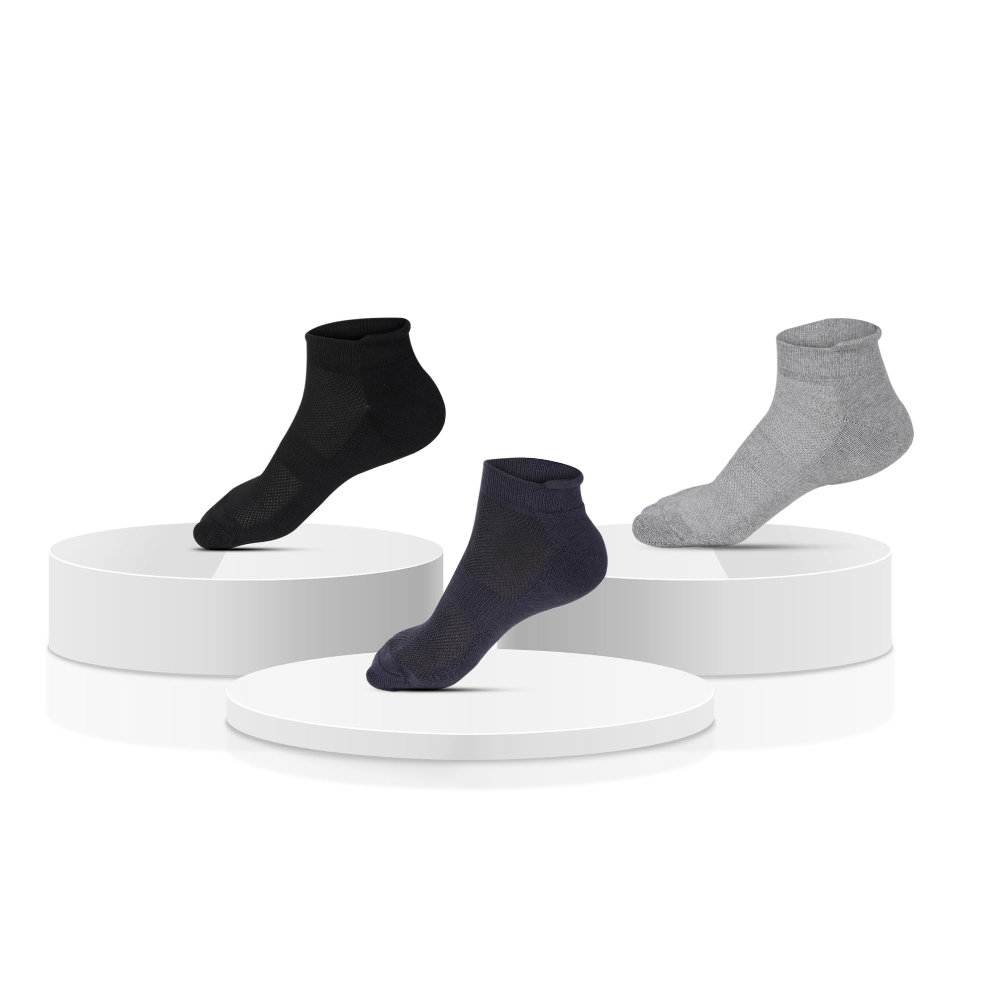 spongy Premium Bamboo Socks for Men | Ankle Length | Odour-Free & Breathable | Anti-bacterial | 3X Softer than Cotton Socks I Pack of 3 Pcs I Free Size Black :: Grey :: Charcoal-picture-15