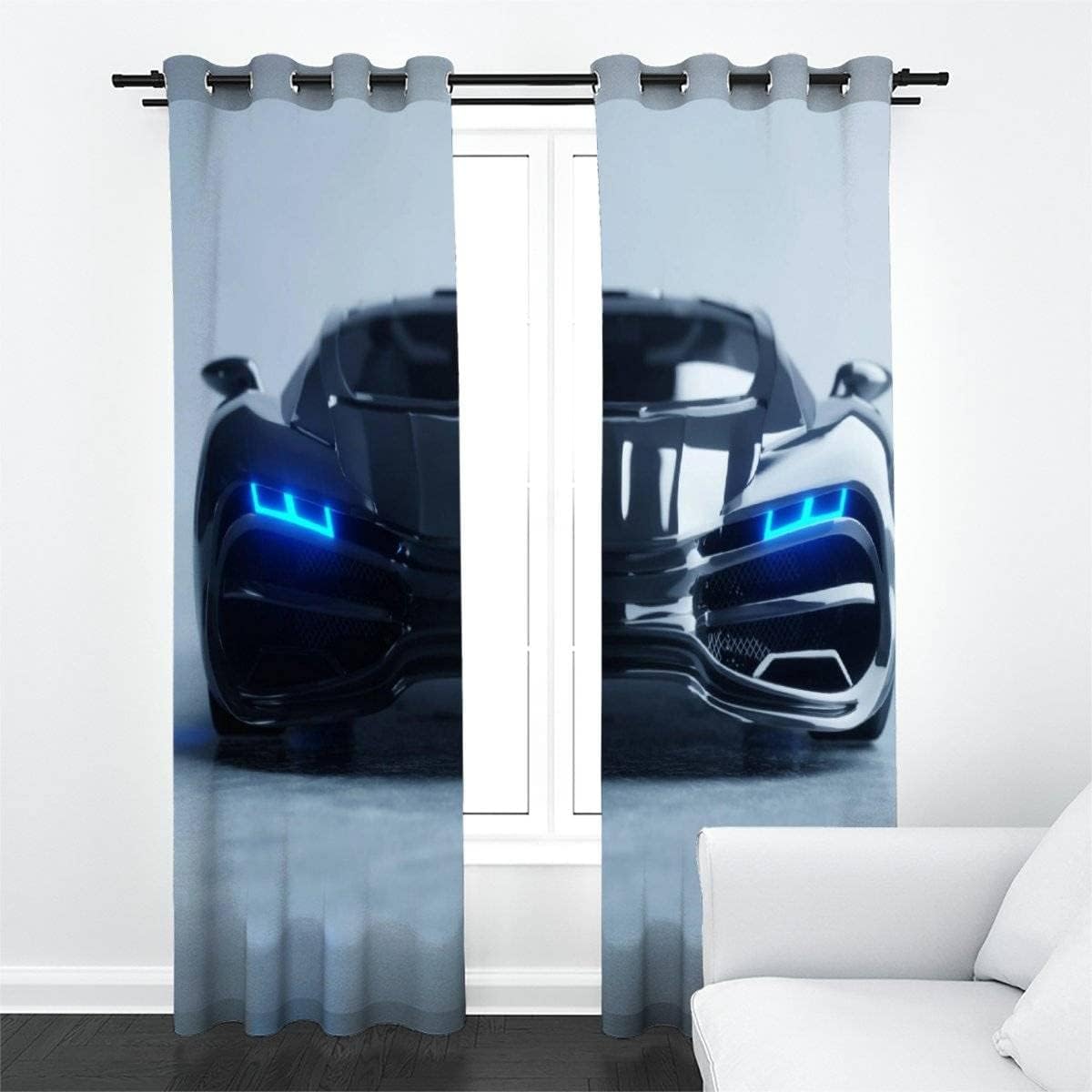 Gardinen Auto Verdunklungsvorhänge Wohnzimmer Schlafzimmer Kinderzimmer Mädchen Jungen 3D Polyester Sportwagen Vorhänge Ösen 150 x 166 BxH