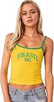 Y2k Tops para mulheres Brasil crop top Y2k camiseta Y2k camiseta gráfica para mulheres vintage 90s streetwear camisas