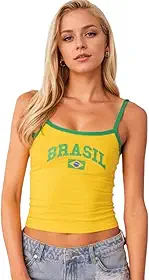 Y2k Tops para mulheres Brasil crop top Y2k camiseta Y2k camiseta gráfica para mulheres vintage 90s streetwear camisas
