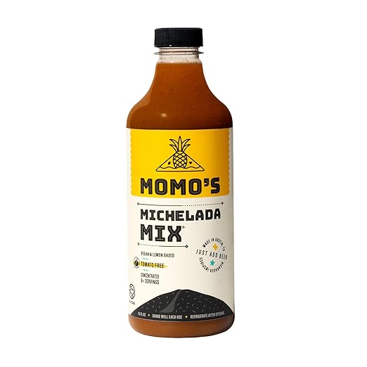 Momo's Michelada Mix - Tomato-Free, Vegan, Lemon-Based, Central American-Inspired Refreshing Fiesta Drink in a Bottle - Pack of 1 (16 Fl. Oz)