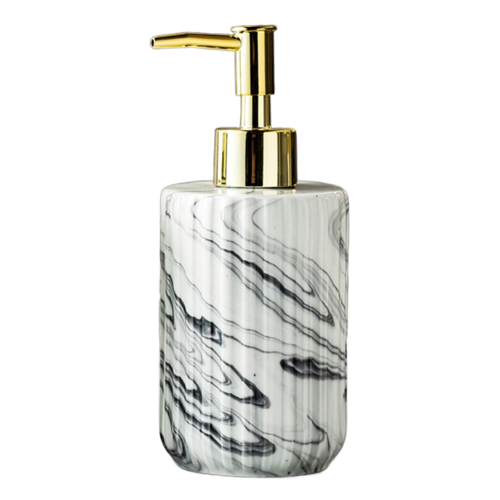 KEXYOAN Dish Soap Dispenser Hand with Pump Ceramics Refillable Liquid Dispensers for Bathroom Countertop 350ml/11.8oz New Home Essentials(Gray)