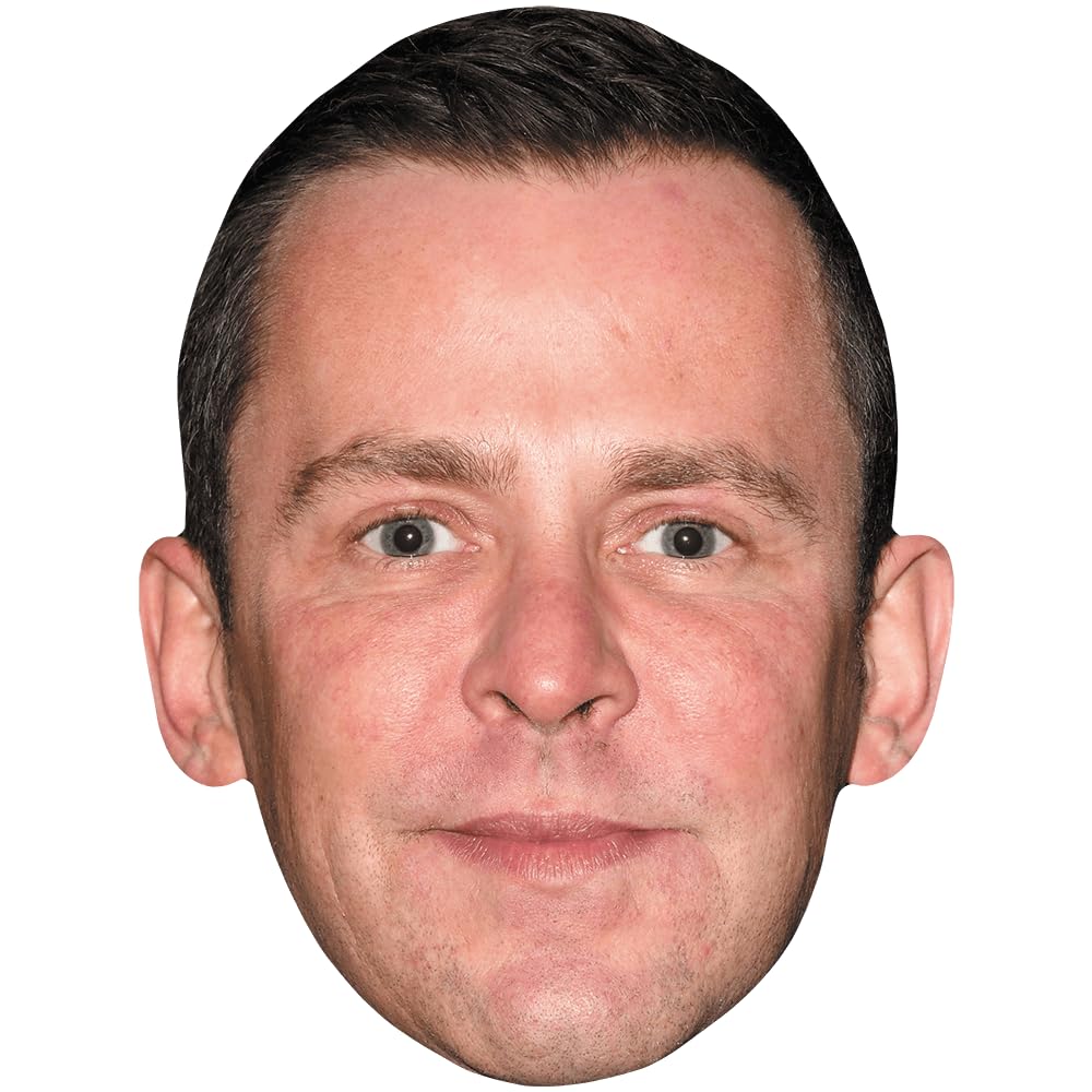 Scott Mills (Smile) Celebrity Mask, Flat Card Face, Fancy Dress Mask