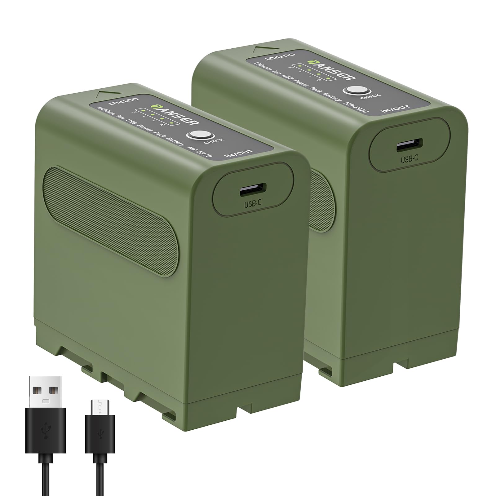 OANSER NP-F970 with USB-C 2 Pack, 8800mAh Replacement Battery for Sony NP-F970 NP-F960 NP-F750 NP-F550,NPF Battery Compatible for Sony CCD-TRV215