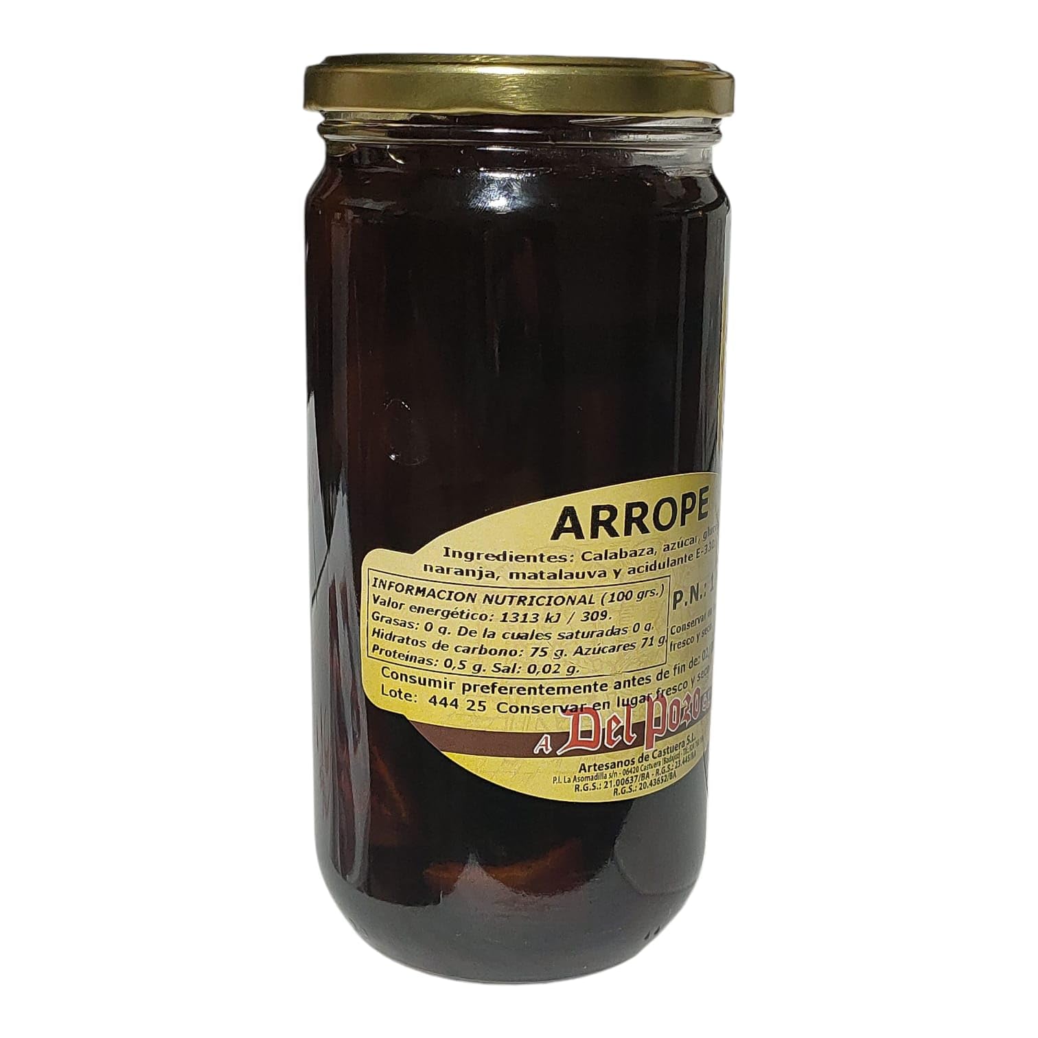 Arrope de Calabaza Artesano Sin Lactosa Corazón Extremeño 1KG melaza de Extremadura