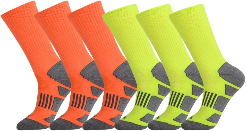 JOYNÉE Mens 6 Pack Athletic Cushion Crew Socks Performance Running Socks