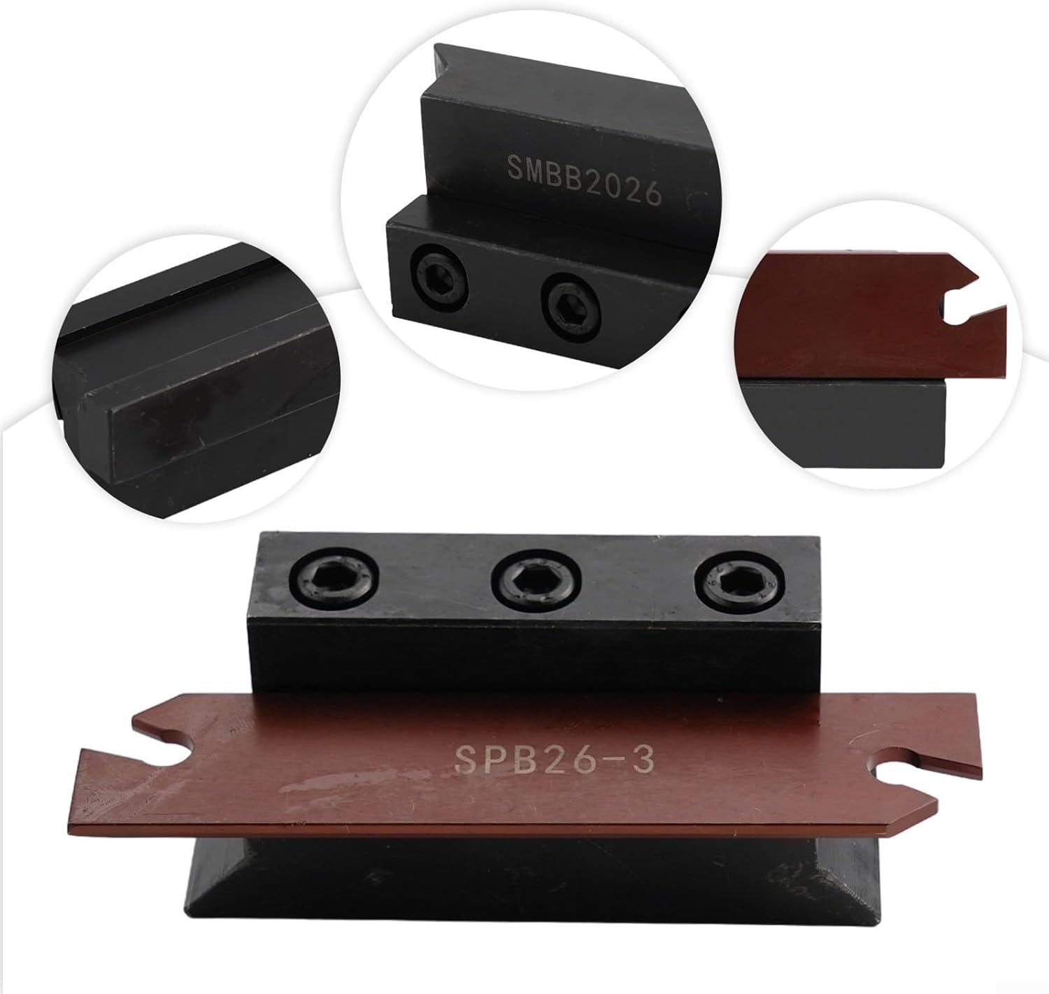 3Mm Grooving Blade And SMBB2026 Parting Tool Holder, 26Mm Blade Height, Fits SP300 Inserts, Precision Cut Off Tool For CNC And Metalworking Lathe Machines