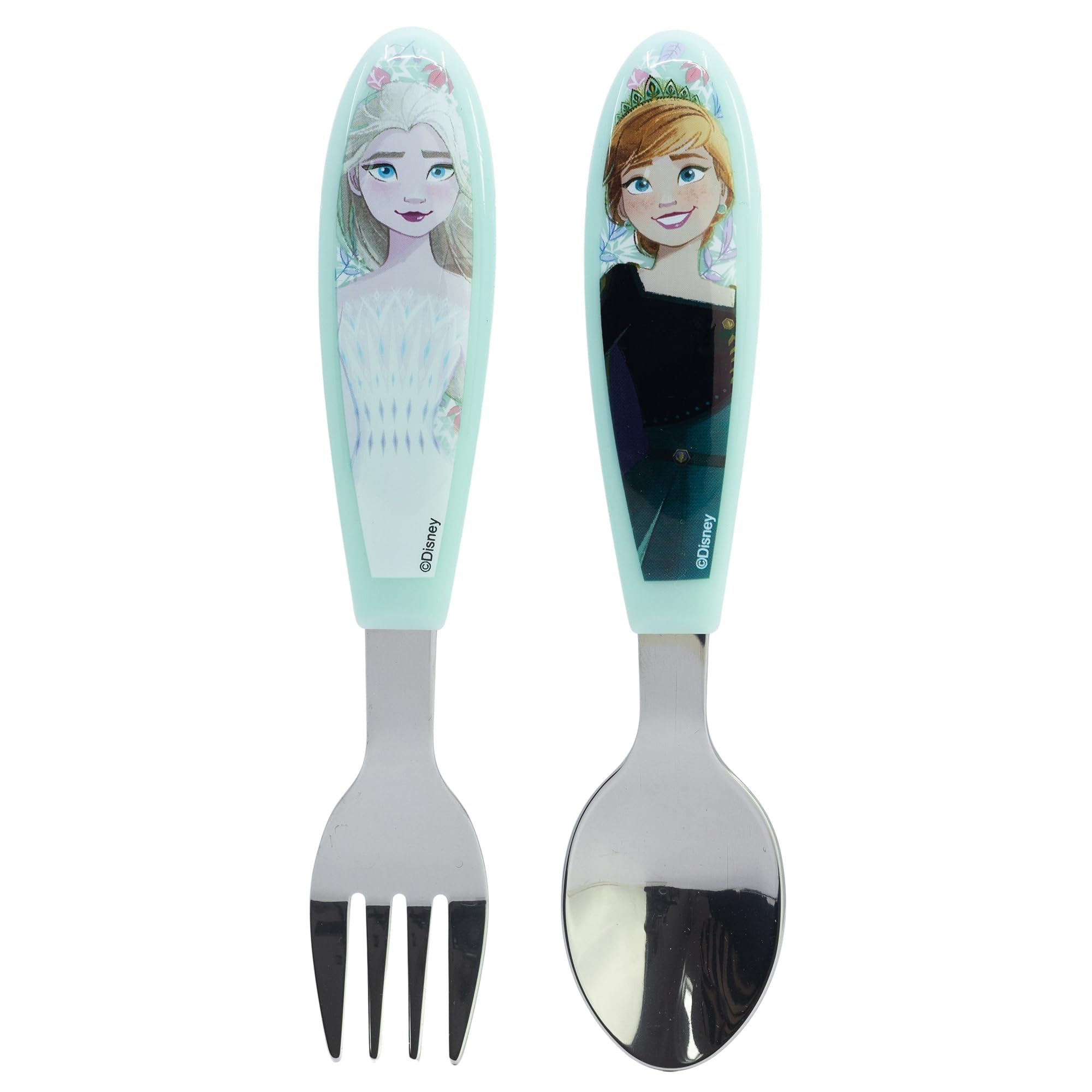 Set of 2 Children's Stainless Steel Cutlery Fork and Spoon Frozen