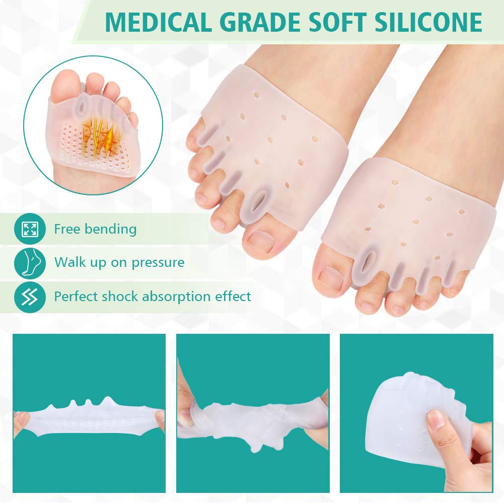 Buy 2 Pair Gel Toe Separator Metatarsal Pads Kit, Toe Stretcher Bunion Spacer for Orthotic