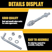 Vista 6 de VIVIDA Bisagra de Puerta con Perno en J de 6", Bisagra de Poste con Perno en J con Pasador Macho de 5/8", para Puerta de Cerca de Malla de Cadena