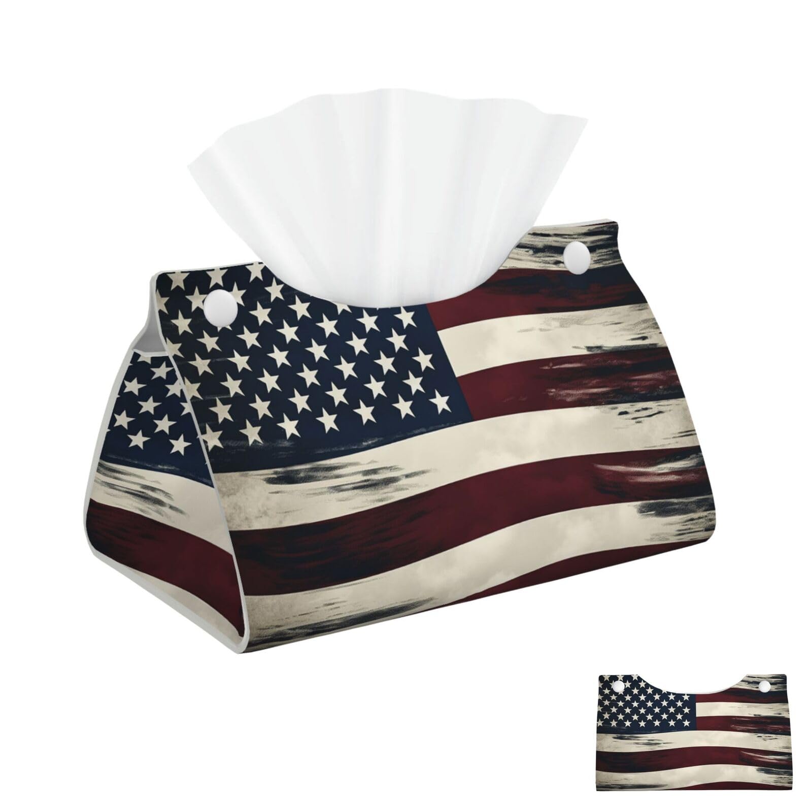American Small Flag Tissue Box Cover Square Cube Boxes