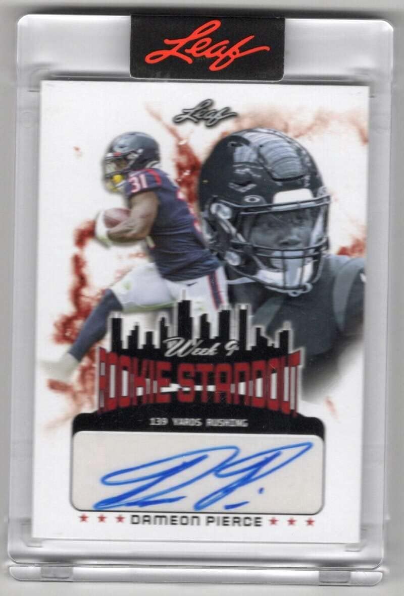 DAMEON PIERCE RC AUTO 2022 Leaf Rookie Standout 44/99 Autograph Texans MT-MT+ NFL Football