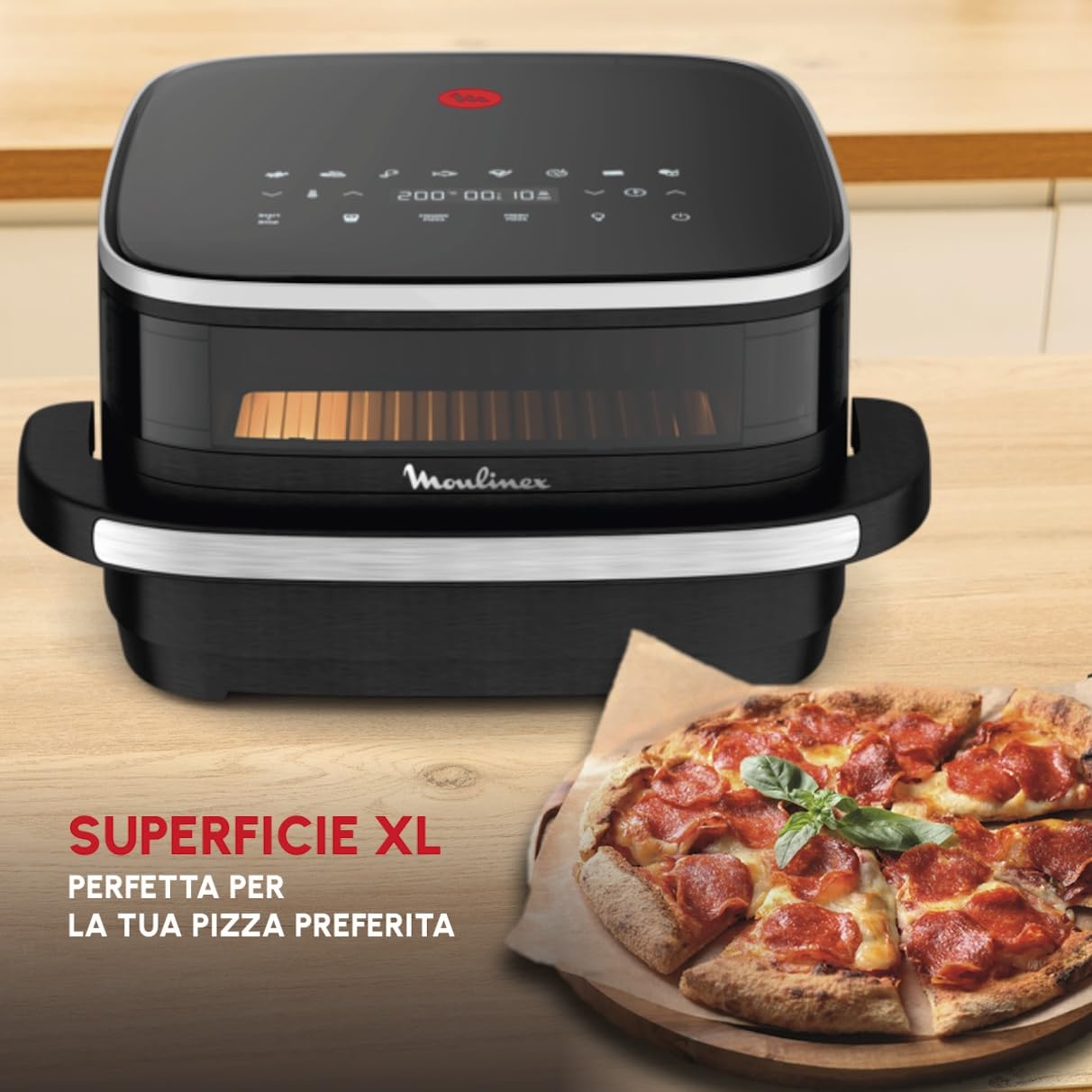 Moulinex Easy Fry XL Surface, Friggitrice ad Aria XL con Cestello Antiaderente e Finestra di Osservazione, 1,5 Kg, Tecnologia Extra-Crisp e Doppia Resistenza, Cottura fino a 230°, AL4018