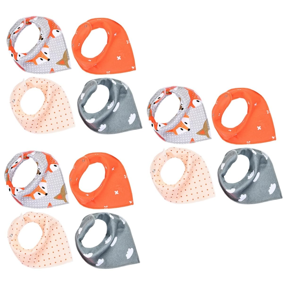 VICASKY 12piezas Baberos Bandana De Algodón Para Bebés Toallas Absorbentes Para Saliva Diseño Unisex y Estampados Modernos Perfectos Para Alimentación y Dentición