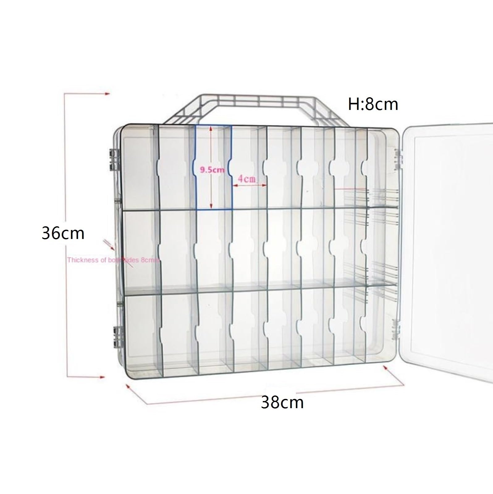 Organizzatore Smalti Scatola Portaoggetti Portatile Trasparente for Smalto for Strumenti Porta Smalti per Unghie(Transparent)