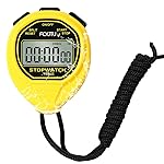 FCXJTU Digital Waterproof Stopwatch, No Bells, No Whistles, Simple Basic Operation, Silent, Clear Display, ON/Off, Large Display for Swimming Running Training Kids Coaches Referees Teachers (Yellow)