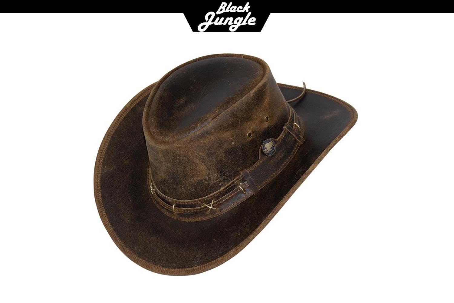 Black Jungle Roswell - Sombrero de piel para hombre, marrón, XL
